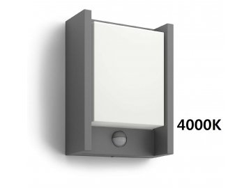 Philips Arbour IR moderní venkovní LED nástěnné svítidlo s čidlem, antracit 915005193902
