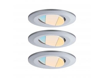 PAULMANN HomeSpa LED vestavné bodovky, i do koupelny,  Calla 3ks sada výklopné IP65 90mm 30° 3x5W 230V CCT matný chrom