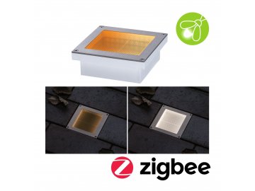 PAULMANN LED zemní svítidlo Smart Home Zigbee Brick neláká hmyz IP67 hranaté 100x100mm CCT 1W 230V ocel