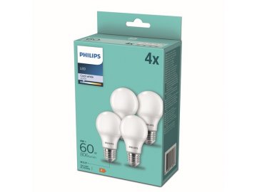 Philips 8718699718077 LED žárovky 4x8W/60W | E27 | 806lm | A60 | 4000K - set 4 ks