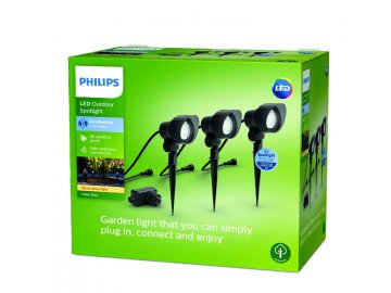 Philips-Venkovní zapichovací LED bodové svítidlo  Low Voltage 3x6W 600lm 2700K 5+2+2m IP44 ND, černé