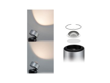 PAULMANN  - LED stolní lampa Aldan 3,5W černá/hliník kartáčovaný stmívatelné, P 79718