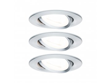 PAULMANN - Vestavné svítidlo LED Nova kruhové 3x6,5W GU10 hliník broušený nastavitelné 3-krokové-stmívatelné, P 93469