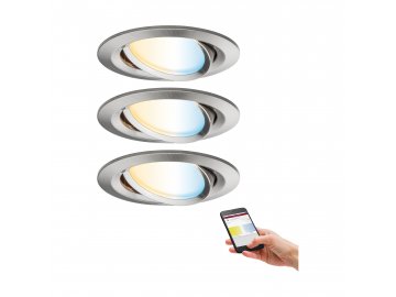 PAULMANN - Zigbee LED vestavná svítidla sada Nova Plus 3x6,5W kov kartáčovaný, P 92962