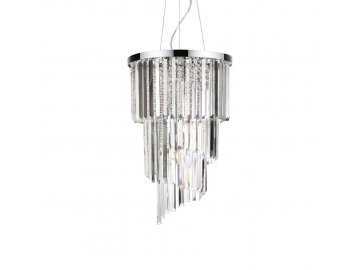 Ideal Lux Závěsný křišťálový lustr Carlton SP8 cromo 117737 40cm chromové E14 8x40W