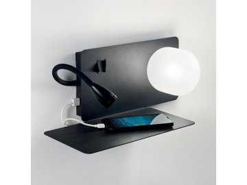 IDEAL LUX - LED Nástěnné svítidlo Book-1 AP2 nero 174808 černé levostranné
