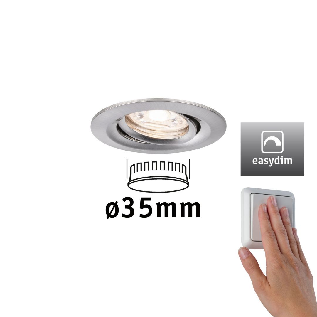 PAULMANN - LED vestavné svítidlo Nova mini Plus EasyDim výklopné 1x4,2W 2.700K kov, P 92972