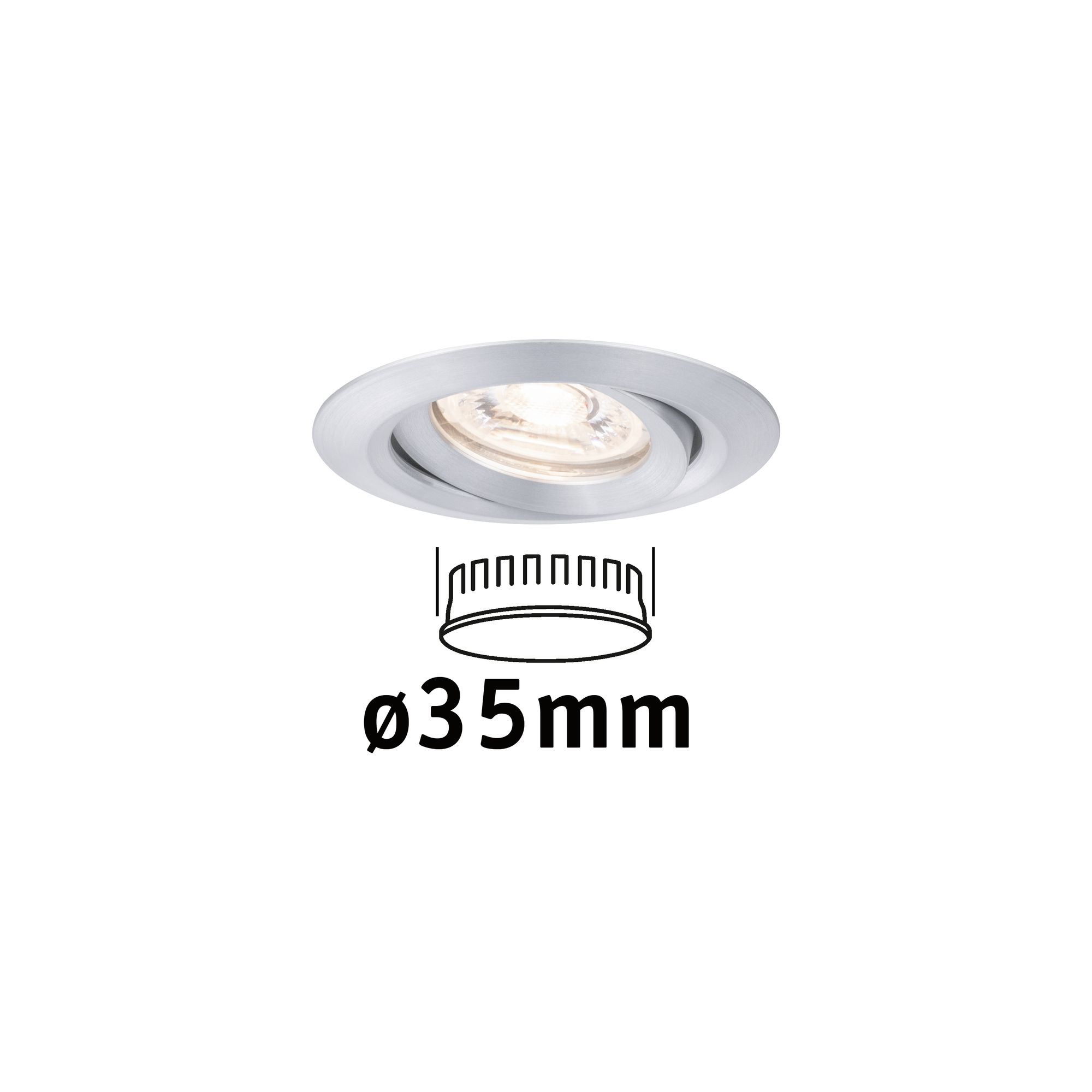 PAULMANN - LED vestavné svítidlo Nova mini výklopné 1x4W 2.700K hliník, P 94296