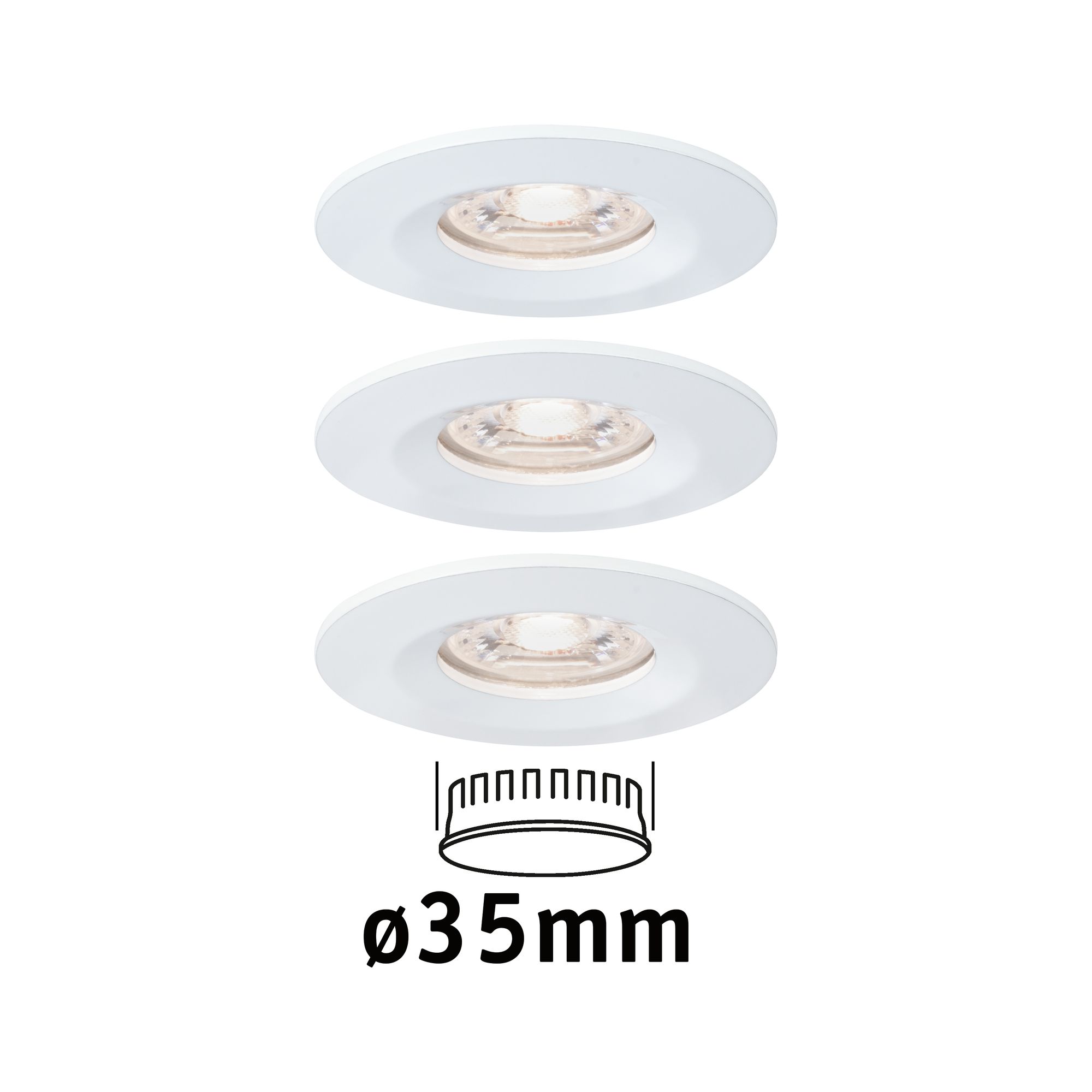 PAULMANN - LED vestavné svítidlo Nova mini nevýklopné IP44 3x4W 2.700K bílá, P 94299