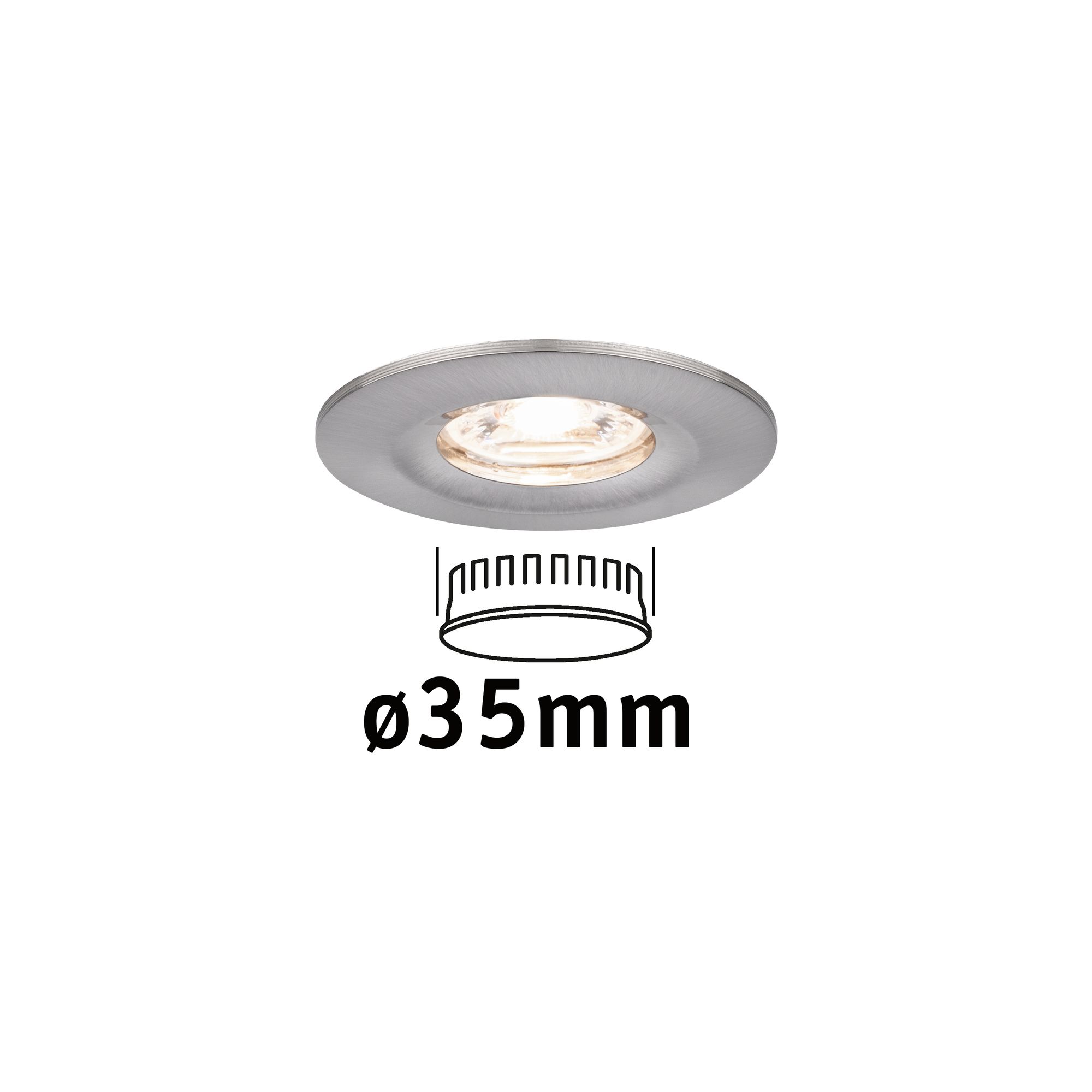 PAULMANN - LED vestavné svítidlo Nova mini nevýklopné IP44 1x4W 2.700K kov kartáčovaný, P 94300