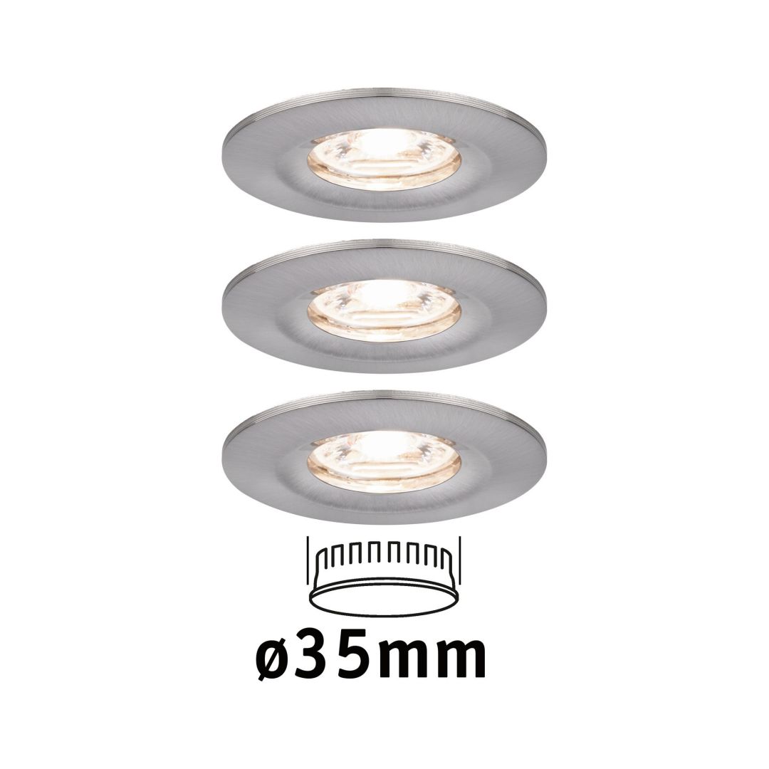 PAULMANN - LED vestavné svítidlo Nova mini nevýklopné IP44 3x4W 2.700K kov, P 94301