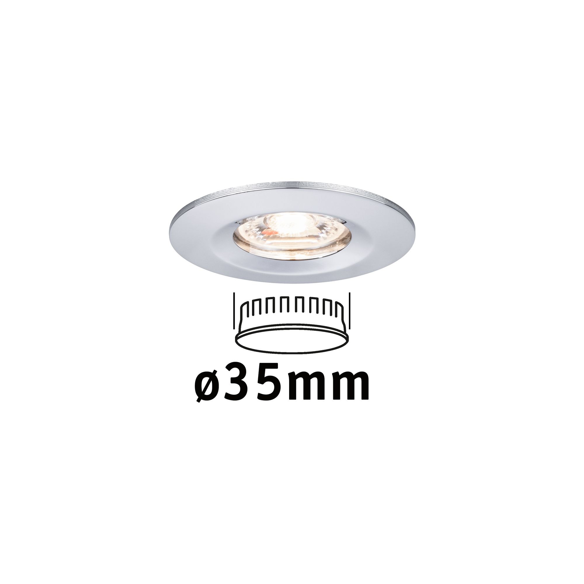 PAULMANN - LED vestavné svítidlo Nova mini nevýklopné IP44 1x4W 2.700K chrom, P 94302