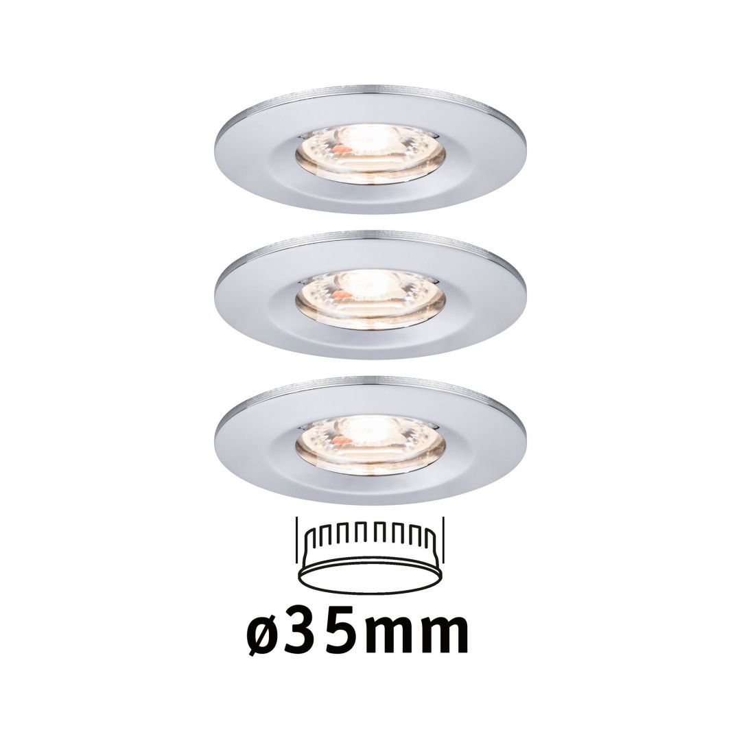 PAULMANN - LED vestavné svítidlo Nova mini nevýklopné IP44 3x4W 2.700K chrom, P 94303