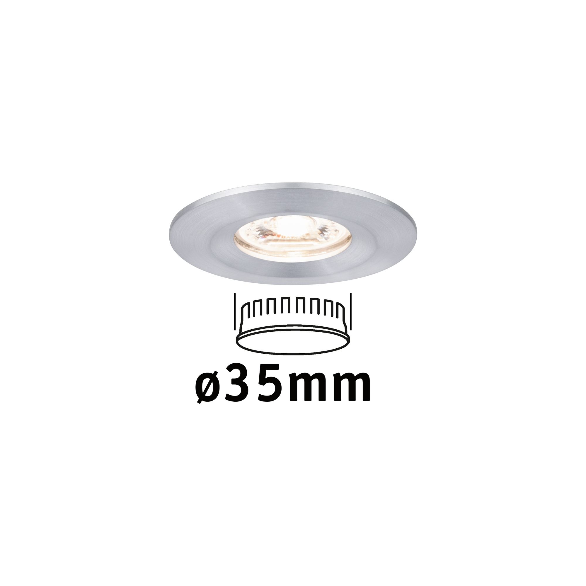 PAULMANN - LED vestavné svítidlo Nova mini nevýklopné IP44 1x4W 2.700K hliník, P 94304