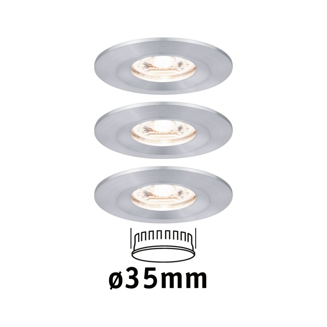 PAULMANN - LED vestavné svítidlo Nova mini nevýklopné IP44 3x4W 2.700K hliník, P 94305