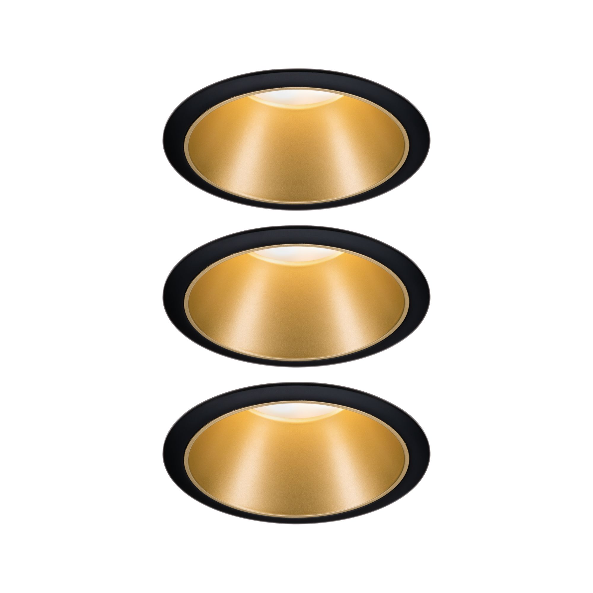 PAULMANN - Vestavné svítidlo LED Cole 3x6,5W černá/zlatá mat 3-krokové-stmívatelné 2700K teplá bílá, P 93404