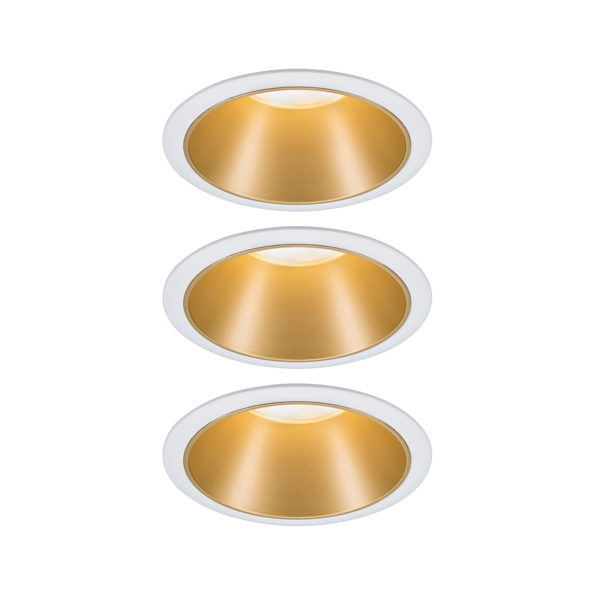 PAULMANN - Vestavné svítidlo LED Cole 3x6,5W bílá/zlatá mat 3-krokové-stmívatelné 2700K teplá bílá, P 93406