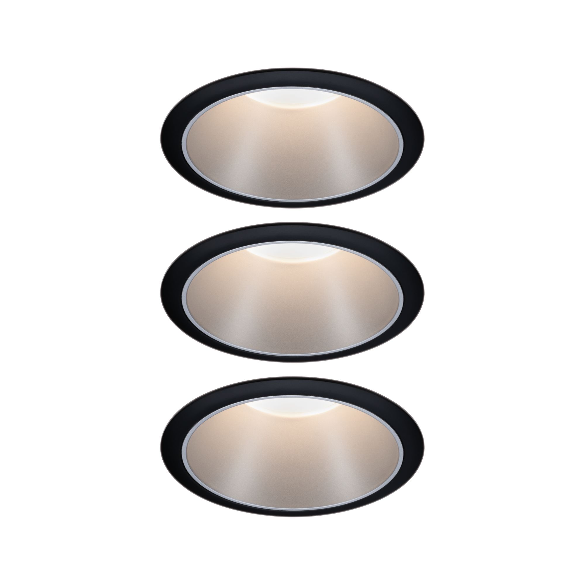 PAULMANN - Vestavné svítidlo LED Cole 3x6,5W černá/stříbrná mat 3-krokové-stmívatelné 2700K teplá bílá, P 93408