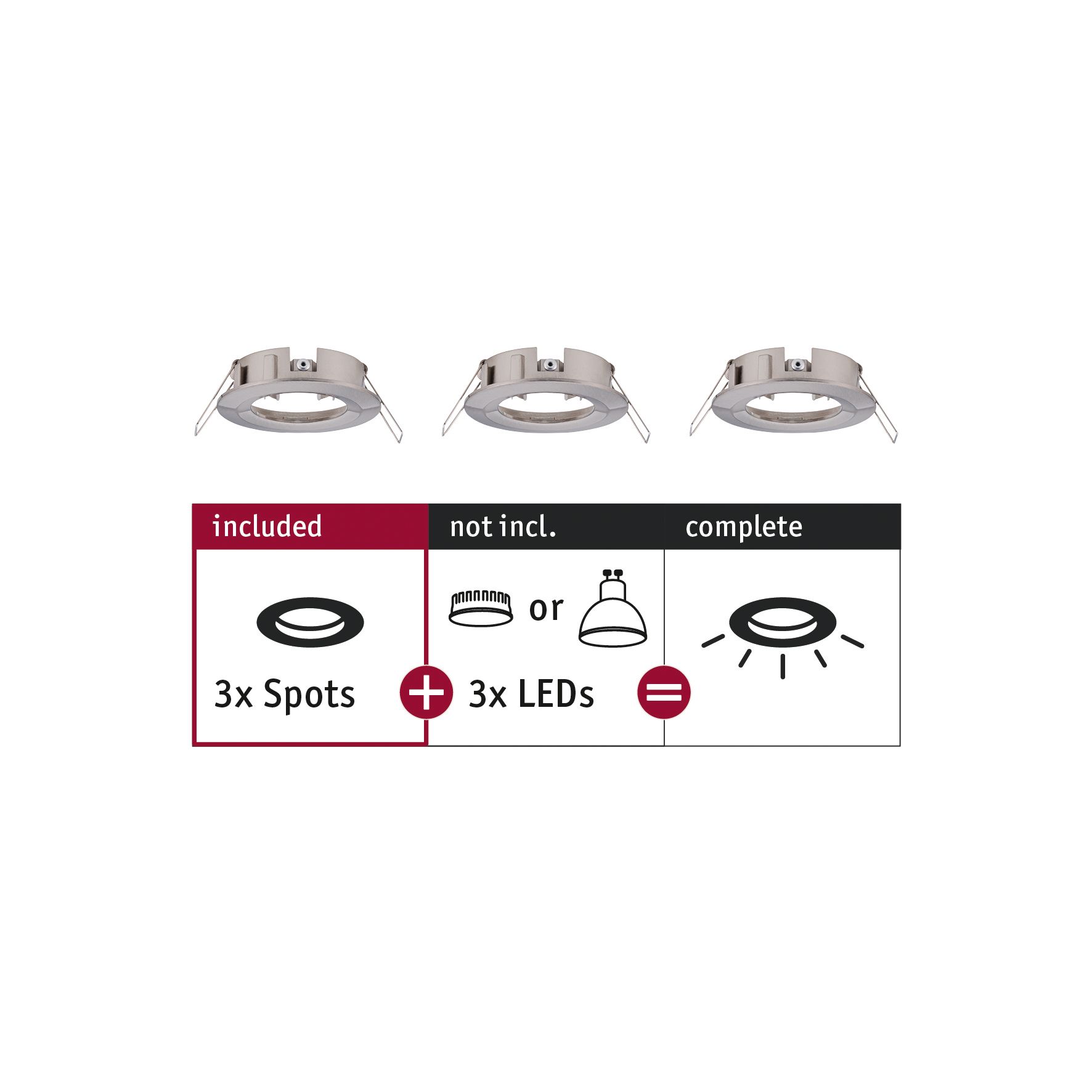 PAULMANN - Vestavné svítidlo Choose spot nevýklopné max. 10W kov kartáčovaný 230V, P 92479