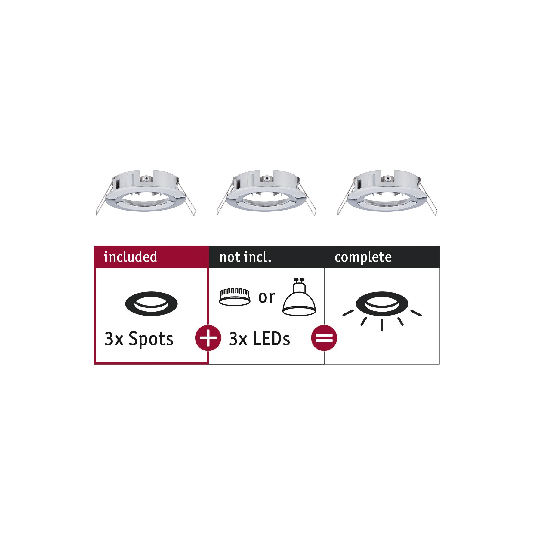 PAULMANN - Vestavné svítidlo Choose spot nevýklopné max. 10W chrom 230V, P 92482