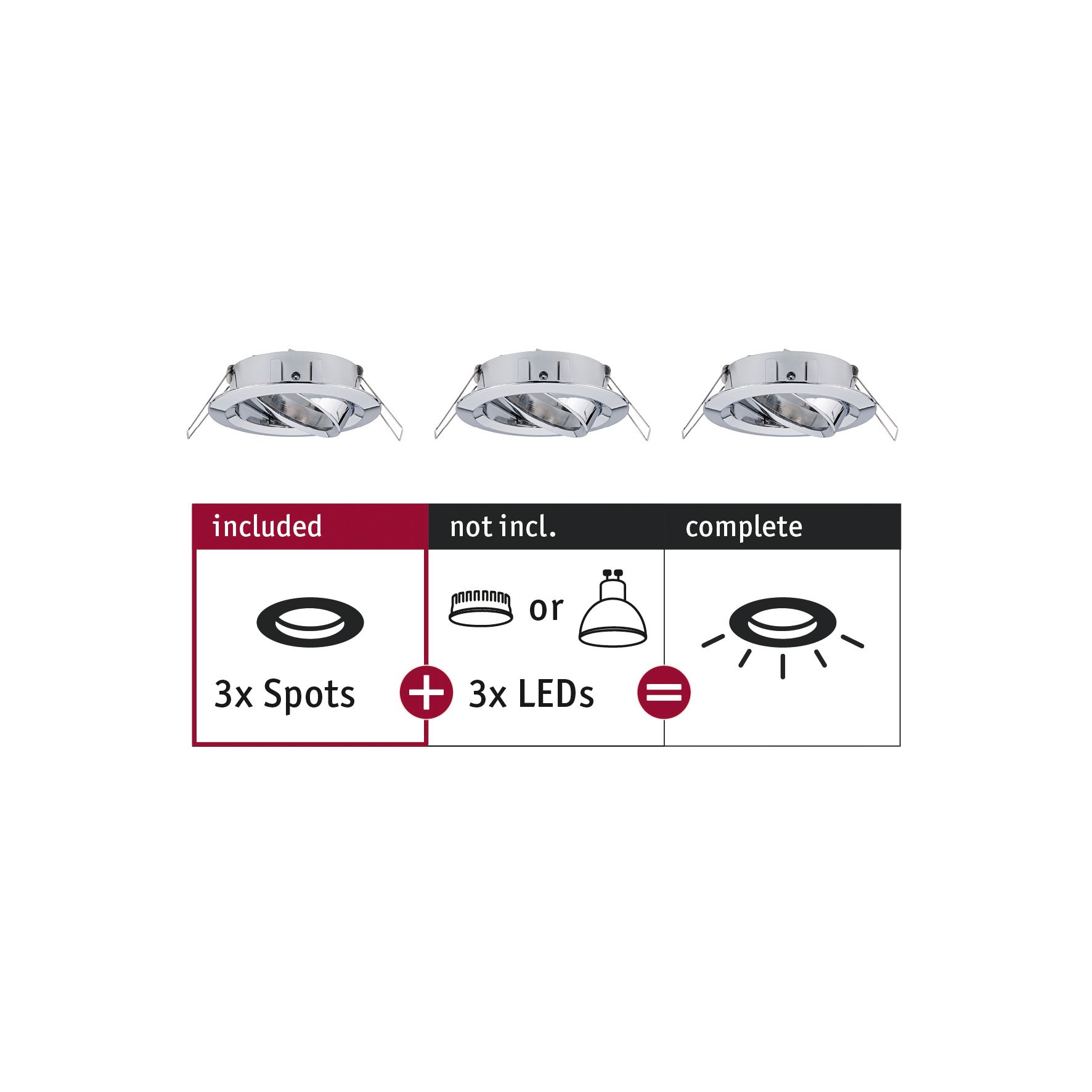 PAULMANN - Vestavné svítidlo Choose spot výklopné max. 10W chrom 230V, P 92488