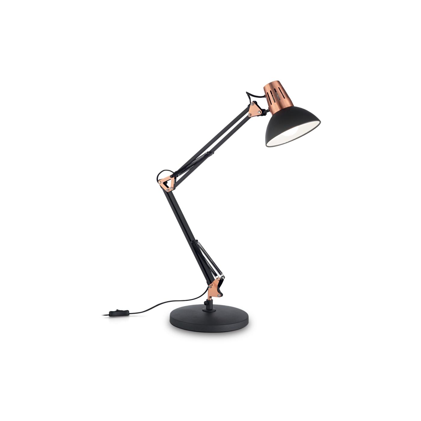 IDEAL LUX 061191 stolní lampa Wally TL1 černá, měď 1x40W E27