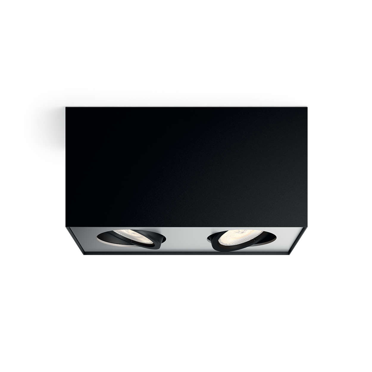 Philips 50492/30/P0 přisazené bodové stropní LED světlo Box 2x4,5W 1000lm 2200-2700K WarmGlow, černé