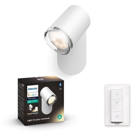 Philips HUE Philips 34178/31/P6 Hue Adore SVÍTIDLO BODOVÉ LED GU10 5W 350lm 2200-6500K IP44, bílá + dimmer swi