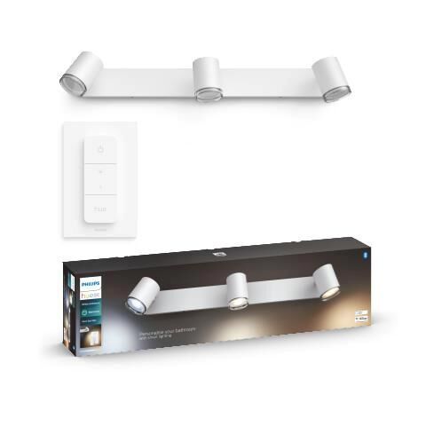 Philips Hue Adore Bluetooth SVÍTIDLO BODOVÉ LED 3xGU10 5W 350lm 2200-6500K IP44, bílá + ovladač