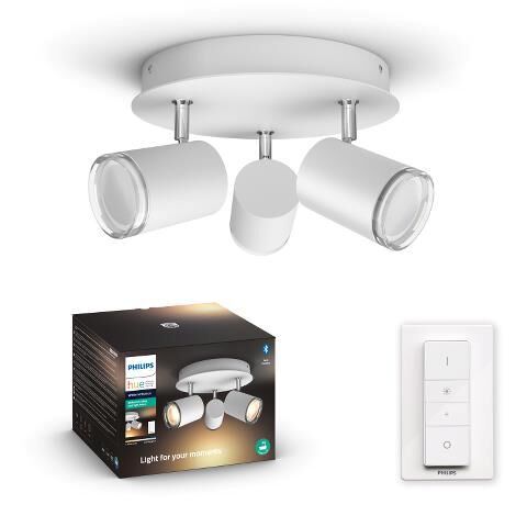 Philips Hue Adore Bluetooth SVÍTIDLO BODOVÉ LED 3xGU10 5W 350lm 2200-6500K IP44, bílá + ovladač SKL000388962