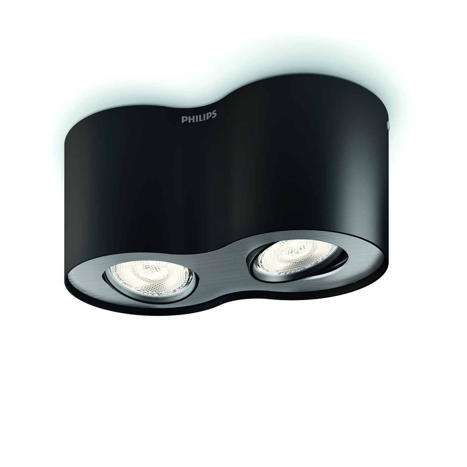 Philips 53302/30/16 přisazené bodové stropní LED světlo Philips Phase 2x4,5W 1000lm 2700K, černé