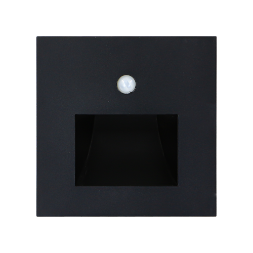 EMITHOR STEPLIGHT SUNNY S 70418, LED 1W, 4000K,denní bílá , černé, vestavné LED schodišťové svítidlo s čidlem pohybu