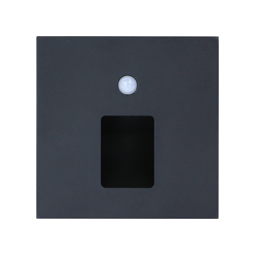 EMITHOR STEPLIGHT VIX S 70424, LED 1W, 4000K,denní bílá , černé, vestavné LED schodišťové svítidlo s čidlem pohybu