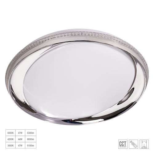 Prezent stropní svítidlo s dálkovám ovládáním VALLI LED/47W,3000-6500K, CHROME/WHITE, LX71335