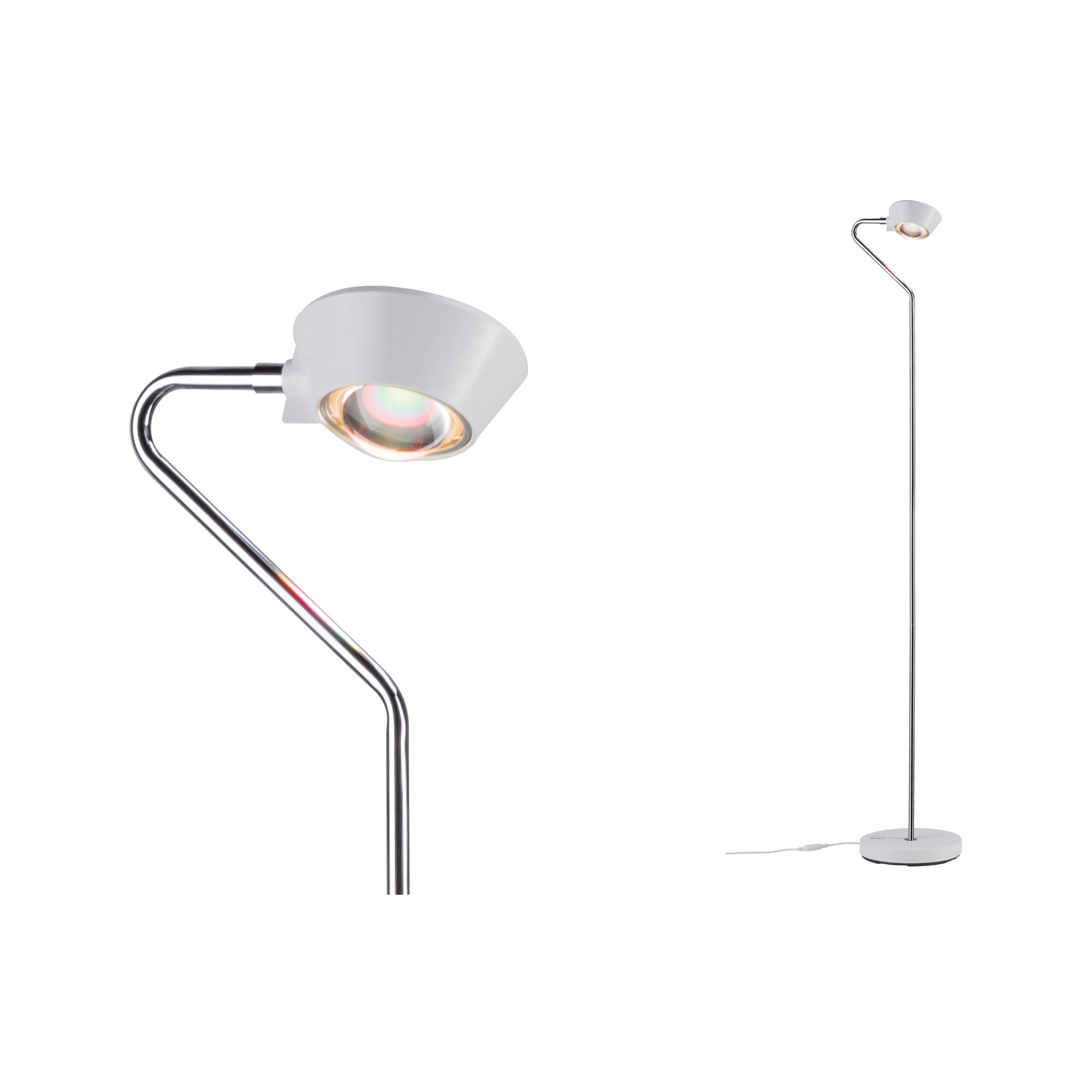 PAULMANN - LED stojací lampa Ramos 13W bílá mat/chrom nožní stmívač, P 70920