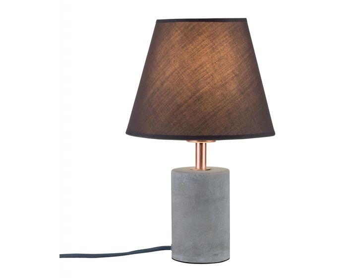 PAULMANN - Stolní lampa Neordic Tem látkové stínidlo bílá / měď / beton P 79622