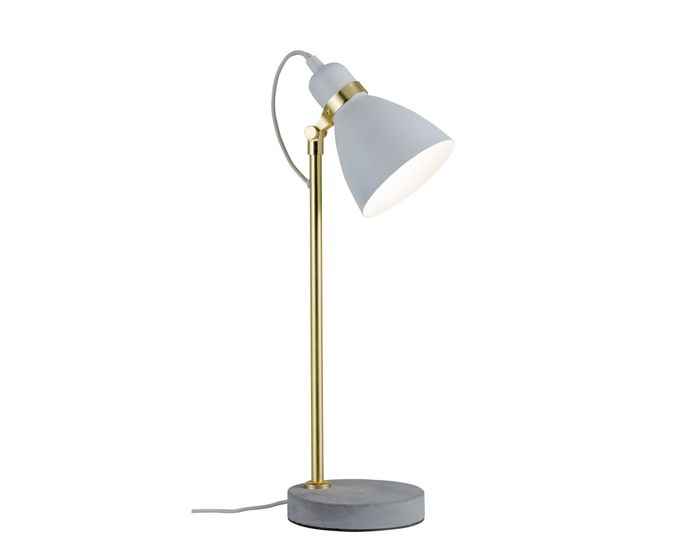 PAULMANN - Stolní lampa Neordic Orm bílá / zlatá / beton, P 79623