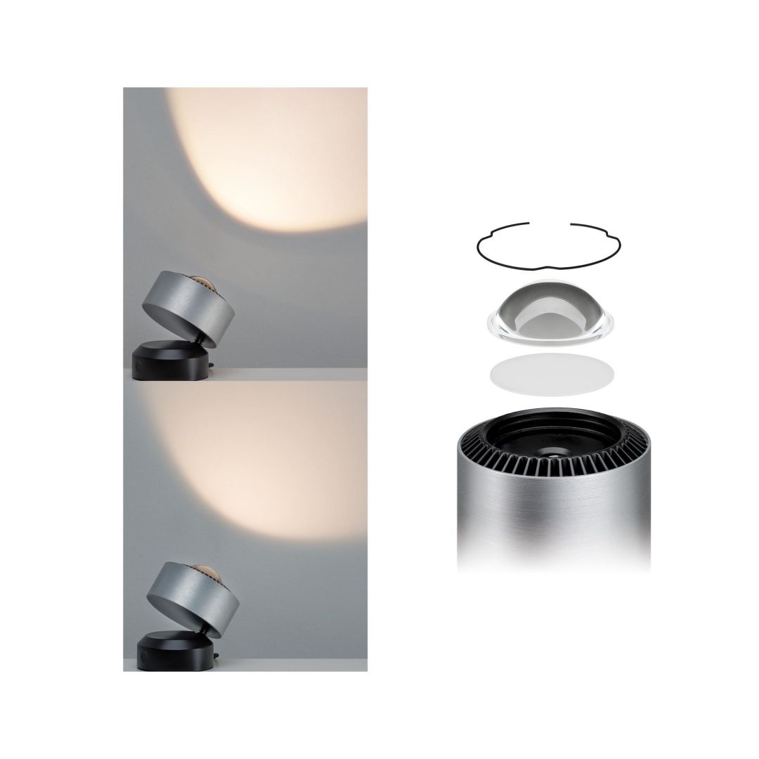 PAULMANN - LED stolní lampa Aldan 3,5W černá/hliník kartáčovaný stmívatelné, P 79718