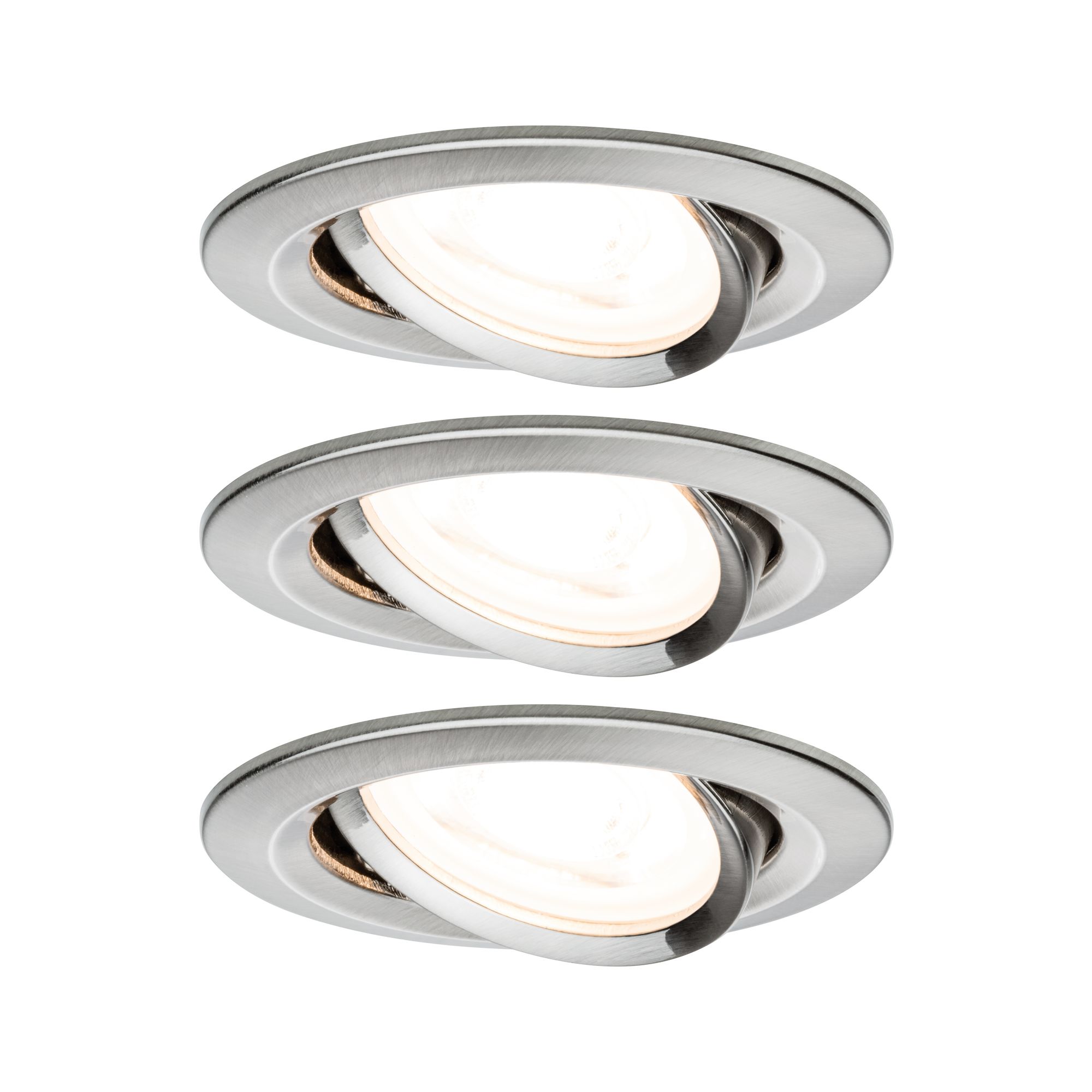 PAULMANN - Vestavné svítidlo LED Nova kruhové 3x6,5W GU10 kov kartáčovaný nastavitelné, P 93429