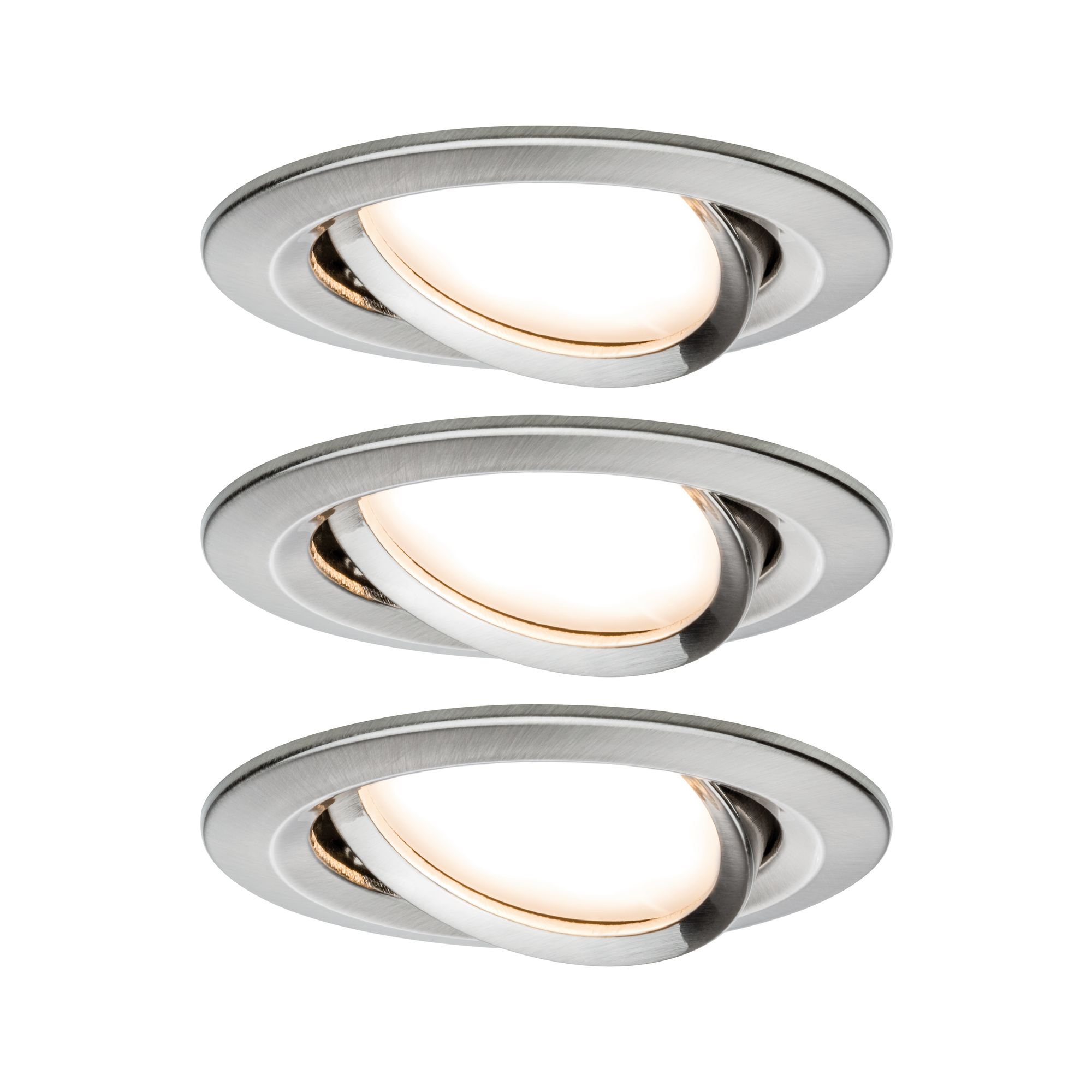 PAULMANN - Vestavné svítidlo LED Nova kruhové 3x6,5W kov kartáčovaný nastavitelné, P 93447