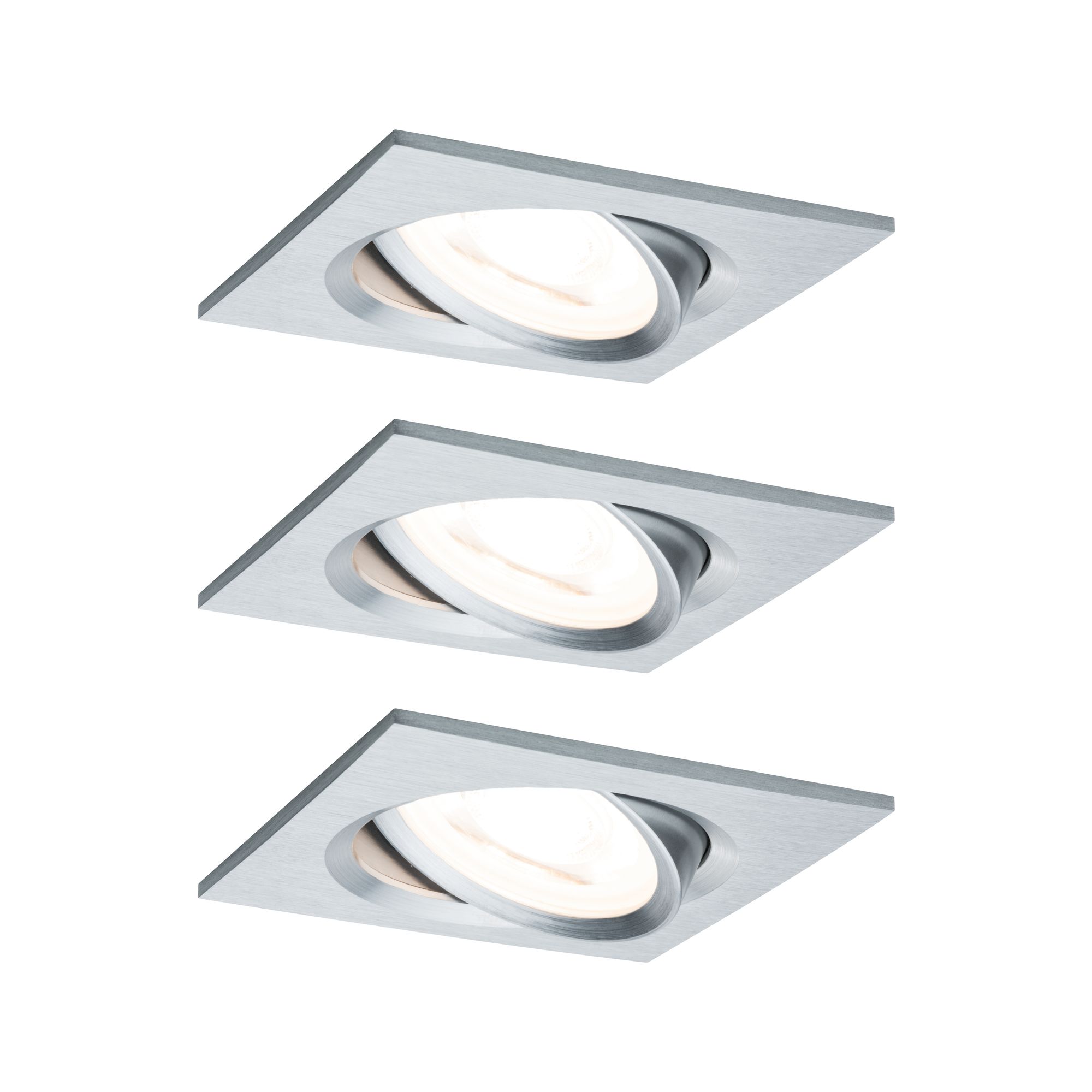 PAULMANN - Vestavné svítidlo LED Nova hranaté 3x6,5W hliník broušený nastavitelné, P 93456