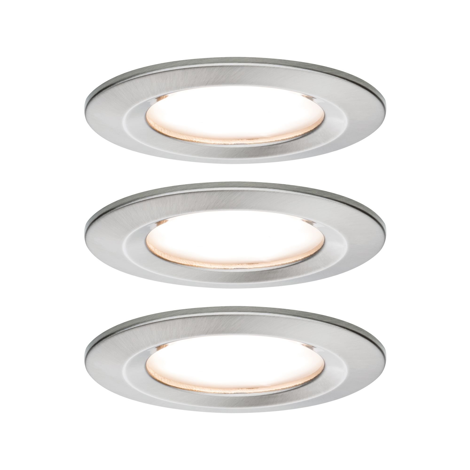 PAULMANN - Vestavné svítidlo LED Nova kruhové 3x6,5W kov kartáčovaný nevýklopné, P 93458