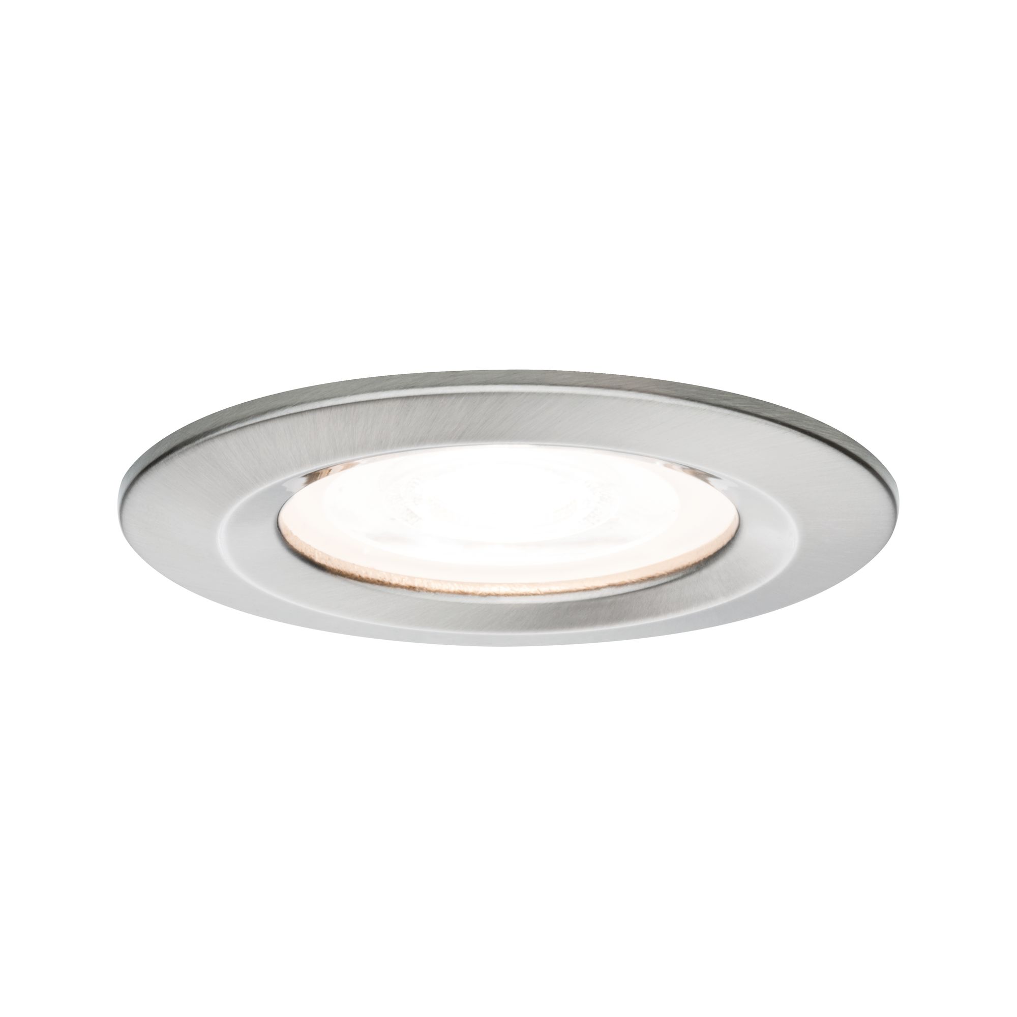 PAULMANN - Vestavné svítidlo LED Nova kruhové 1x6,5W GU10 kov kartáčovaný nevýklopné 3-krokové-stmívatelné, P 93475