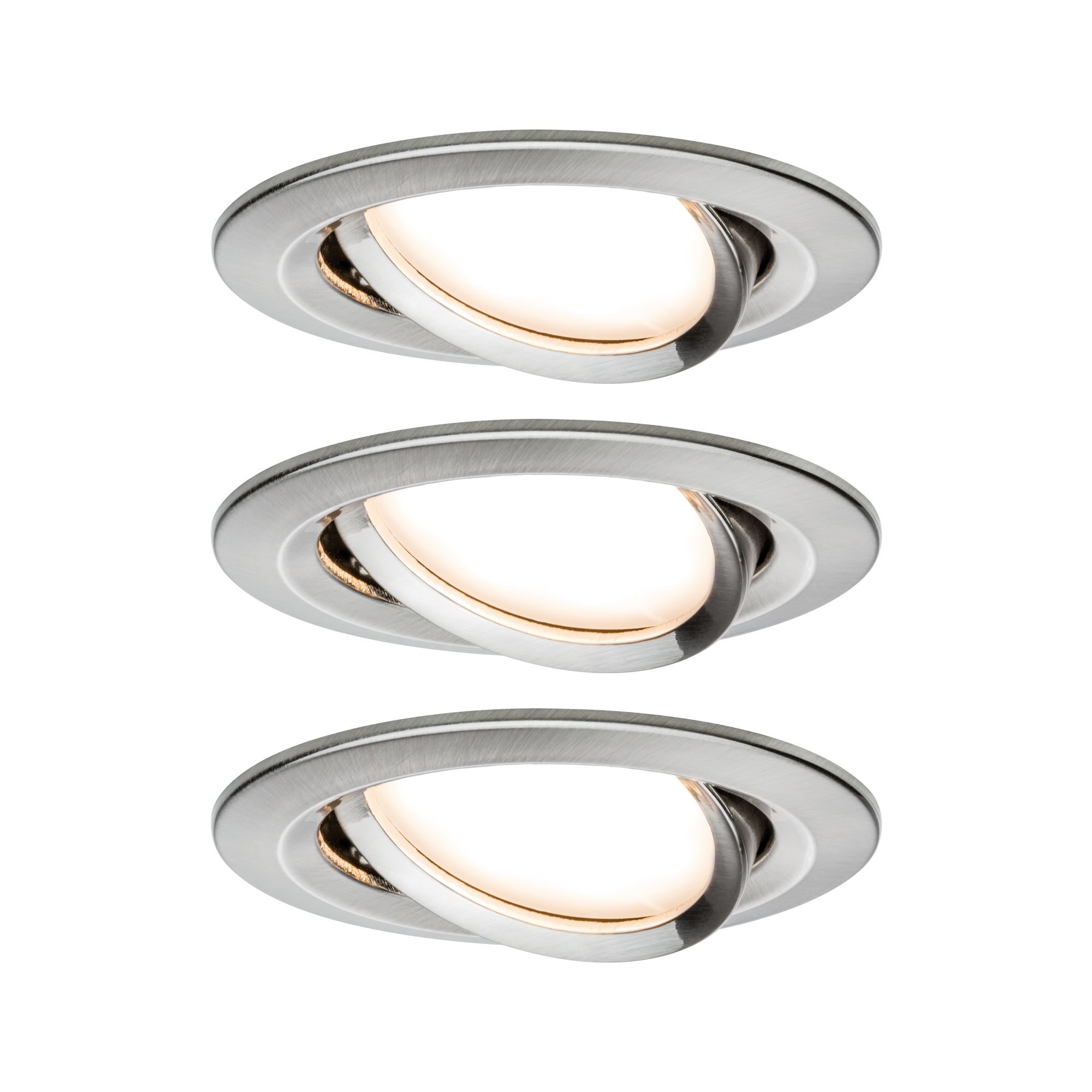 PAULMANN - Vestavné svítidlo LED Nova kruhové 3x6,5W kov kartáčovaný nastavitelné 3-krokové-stmívatelné, P 93483