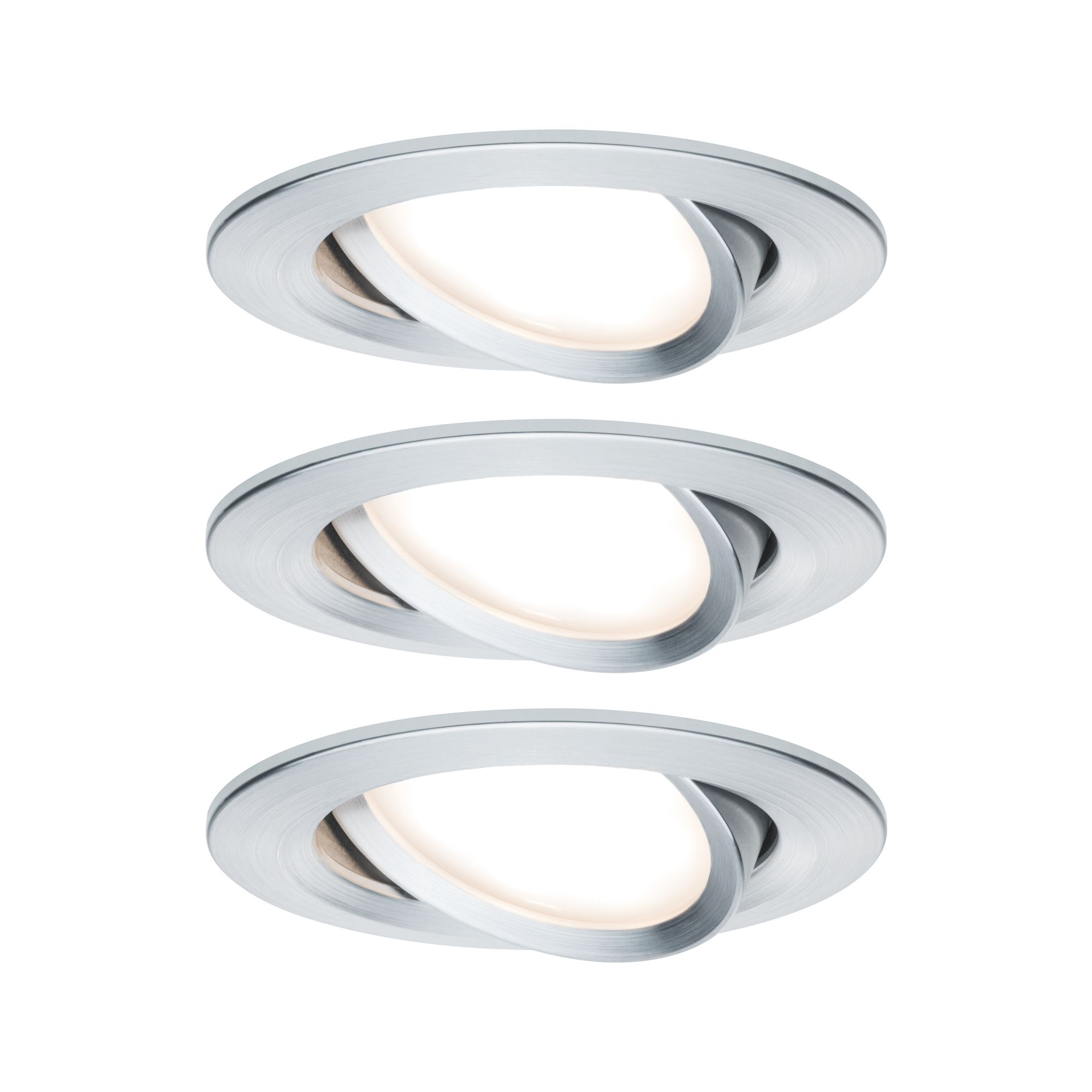 PAULMANN - Vestavné svítidlo LED Nova kruhové 3x6,5W hliník broušený nastavitelné 3-krokové-stmívatelné, P 93487