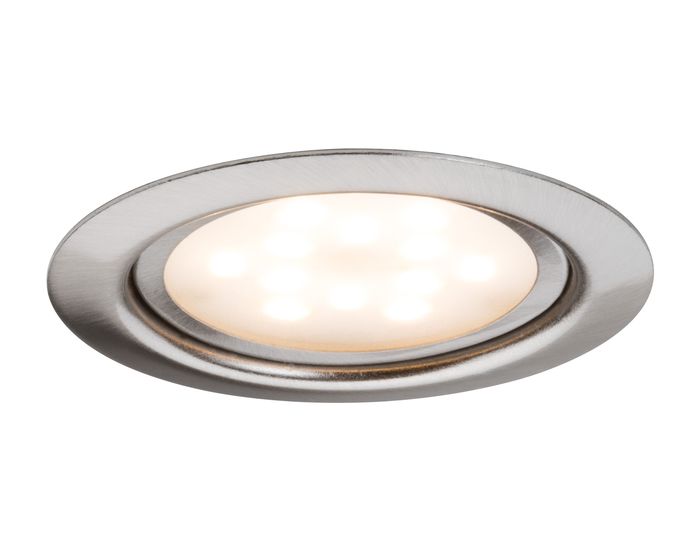 PAULMANN - Nábytkové zápustné svítidlo - sada 3ks Micro Line LED kartáč.žel, P 93553