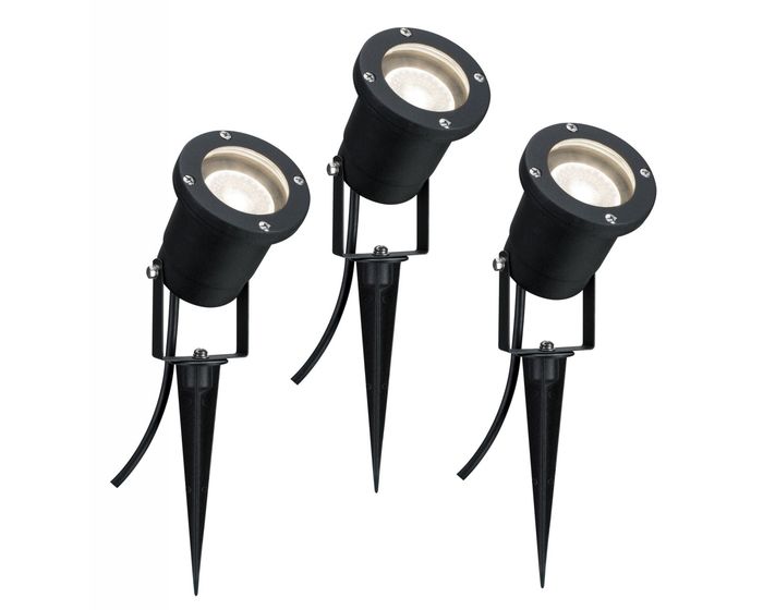 PAULMANN - LED svítidlo - zápich do země IP44 3x3,5W GU10 černá, P 98897