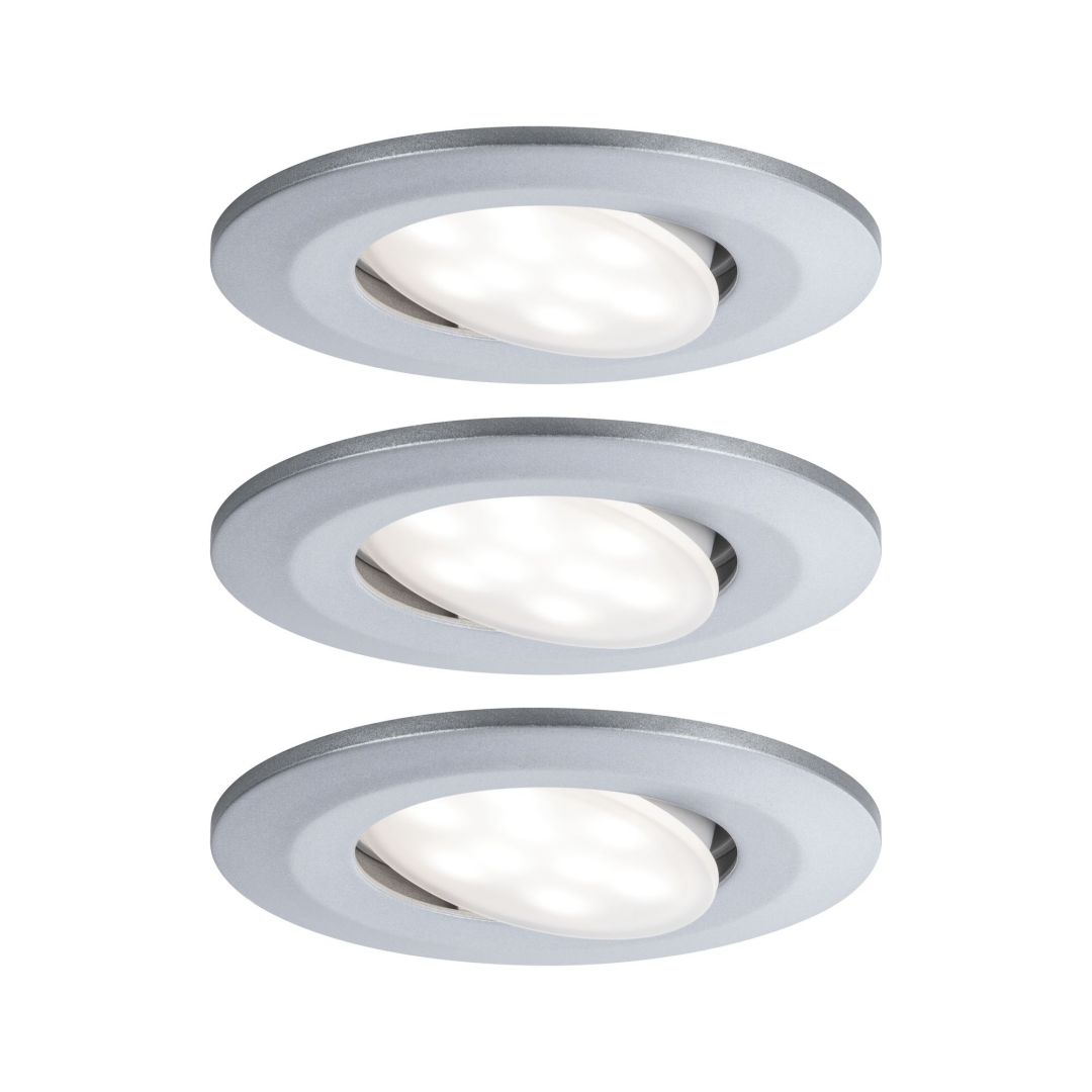 PAULMANN - Vestavné svítidlo LED Calla kruhové 3x6,5W matný chrom výklopné, P 99933