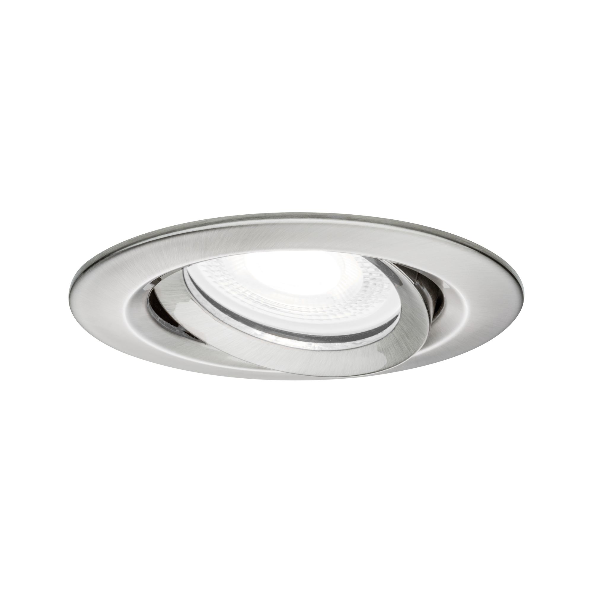 PAULMANN - Vestavné svítidlo LED Nova Plus kruhové 1x6W GU10 kov kartáčovaný výklopné stmívatelné Barva: bílá