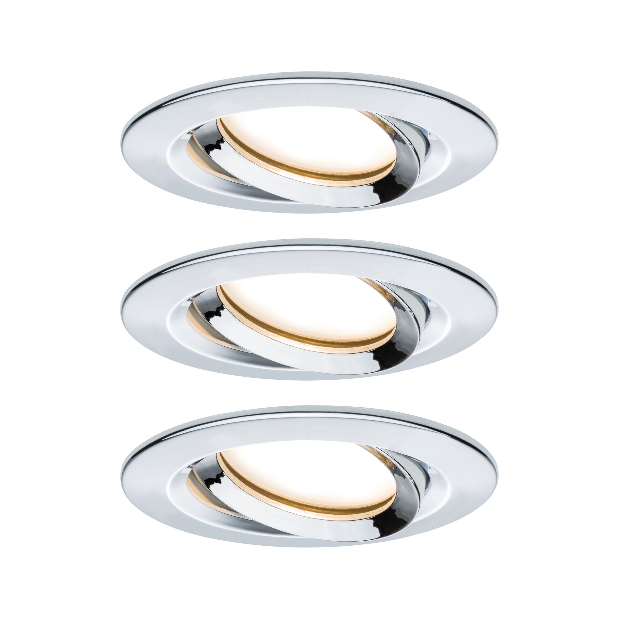 Vestavné svítidlo LED Nova Plus kruhové 3x6,8W chrom výklopné stmívatelné - PAULMANN P 93684